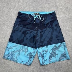 Oakley Del Mar 21 Boardshorts Mens 30 Blue Camo Swim Trunks Beach